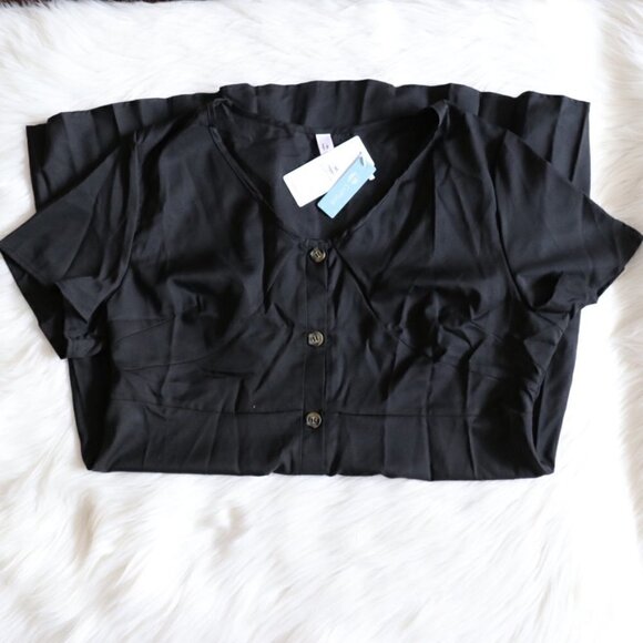 NEW Plus Size Black Beach Mini Cover Up Dress Size 2X - Picture 1 of 8